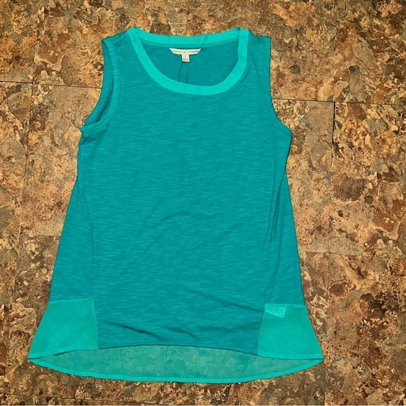 Adrienne Vittadini Women’s High Low Sleeveless Shirt Top Size Small Island Teal - Picture 1 of 10